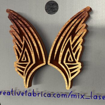 Intra απο ξύλο plywood 3mm-4mm πάχος – Tribal Tattoo Wing Stud Δίασταση  20x20 cm INTRAFABR-122115773 - Image 1