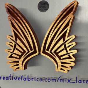 Intra απο ξύλο plywood 3mm-4mm πάχος – Tribal Wing Stud Earrings Δίασταση  5x5 cm INTRAFABR-122115792