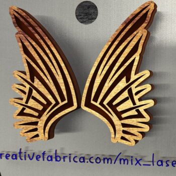 Intra απο ξύλο plywood 3mm-4mm πάχος – Tribal Wing Stud Earrings Δίασταση  5x5 cm INTRAFABR-122115792 - Image 1