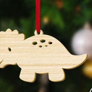 Intra απο ξύλο plywood 3mm-4mm πάχος – Χριστουγεννιάτικο στολίδι Triceratops Dinosaur Δίασταση  20x20 cm INTRAFABR-83645993