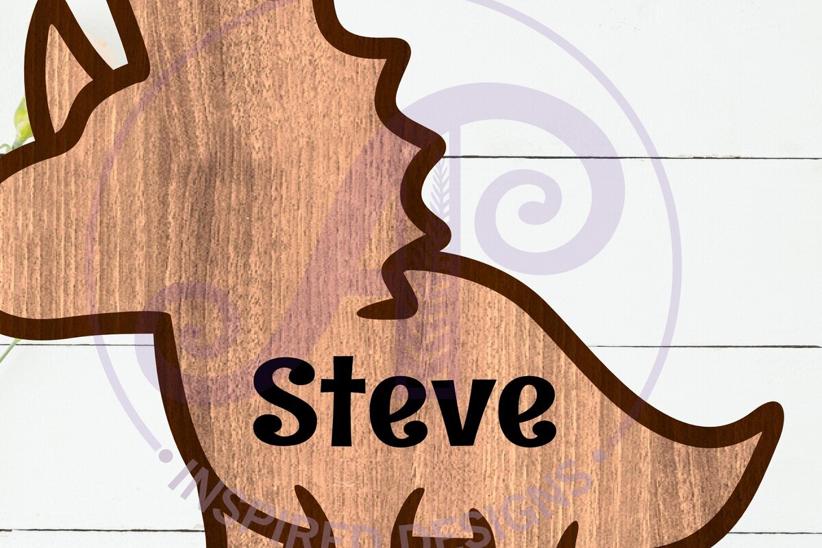 Intra απο ξύλο plywood 3mm-4mm πάχος – Triceratops Dinosaur Outline Layer Sign Δίασταση  40x30 cm INTRAFABR-110796592