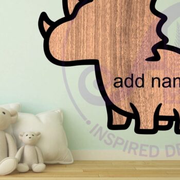 Intra απο ξύλο plywood 3mm-4mm πάχος – Triceratops Dinosaur Outline Layer Sign Δίασταση  40x30 cm INTRAFABR-110796592 - Image 3