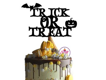 Intra απο ξύλο plywood 3mm-4mm πάχος – Trick or Treat Cake Topper Δίασταση  20x20 cm INTRAFABR-38660446 - Image 1