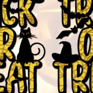 Intra απο ξύλο plywood 3mm-4mm πάχος – Πακέτο 3D για το Halloween Trick or Treat Δίασταση 20x20 cm INTRAFABR-78106408