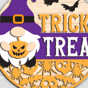 Intra απο ξύλο plywood 3mm-4mm πάχος – Trick or Treat Halloween Door Hanger Δίασταση  20x20 cm INTRAFABR-102200028