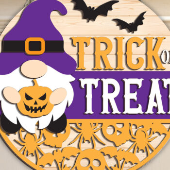 Intra απο ξύλο plywood 3mm-4mm πάχος – Trick or Treat Halloween Door Hanger Δίασταση  20x20 cm INTRAFABR-102200028 - Image 3