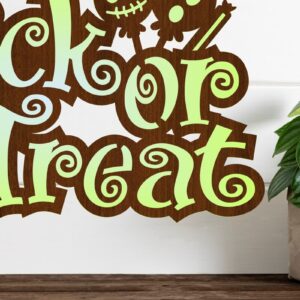 Intra απο ξύλο plywood 3mm-4mm πάχος – Trick or Treat Halloween Sign Laser Δίασταση  40x30 cm INTRAFABR-73541932