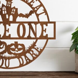 Intra απο ξύλο plywood 3mm-4mm πάχος – Trick or Treat Halloween Sign Laser Δίασταση  40x30 cm INTRAFABR-73461914