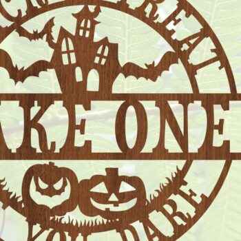 Intra απο ξύλο plywood 3mm-4mm πάχος – Trick or Treat Halloween Sign Laser Δίασταση  40x30 cm INTRAFABR-73461914 - Image 3