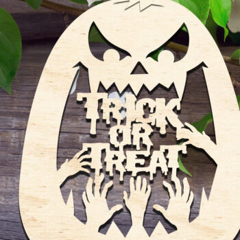 Intra απο ξύλο plywood 3mm-4mm πάχος – Trick or Treat Pumpkin Δίασταση  20x20 cm INTRAFABR-76699235 - Image 1