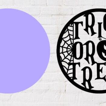 Intra απο ξύλο plywood 3mm-4mm πάχος – Trick or Treat Round Sign 3d Δίασταση  40x30 cm INTRAFABR-77413360 - Image 2