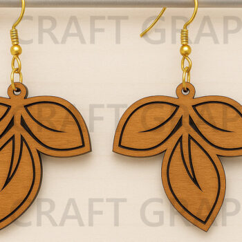 Intra απο ξύλο plywood 3mm-4mm πάχος – Τρίφυλλα σκουλαρίκια Δίασταση  5x5 cm INTRAFABR-123755276 - Image 1