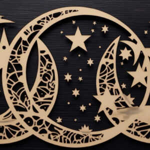 Intra απο ξύλο plywood 3mm-4mm πάχος – Triple Moon Enchantment Δίασταση  20x20 cm INTRAFABR-94962326