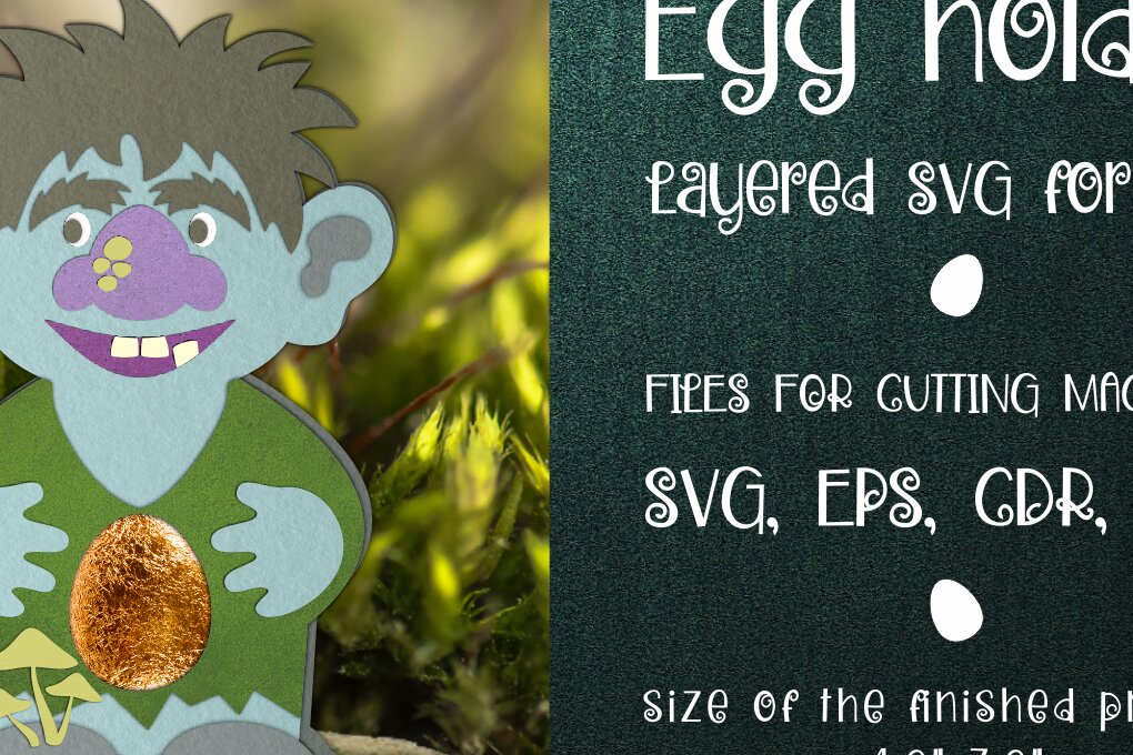 Intra απο ξύλο plywood 3mm-4mm πάχος – Πρότυπο θήκης πασχαλινών αυγών τρολ Δίασταση  20x20 cm INTRAFABR-26347325