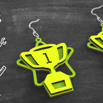 Intra απο ξύλο plywood 3mm-4mm πάχος – Trophy Back to School Σκουλαρίκια με λέιζερ Δίασταση  5x5 cm INTRAFABR-86069759 - Image 2