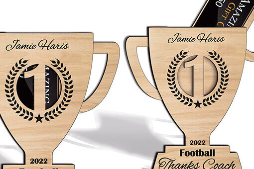 Intra απο ξύλο plywood 3mm-4mm πάχος – Λέιζερ κάτοχος δωροκάρτας προπονητή Trophy Cup Δίασταση  20x20 cm INTRAFABR-103445354