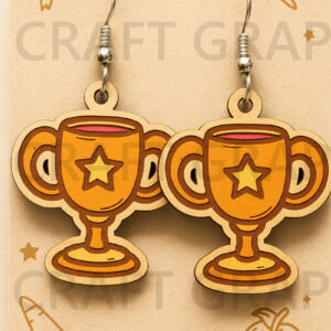 Intra απο ξύλο plywood 3mm-4mm πάχος – Trophy Earrings – Student Award Δίασταση  5x5 cm INTRAFABR-124955770