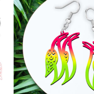 Intra απο ξύλο plywood 3mm-4mm πάχος – Tropical Birds καλοκαιρινά σκουλαρίκια με λέιζερ Δίασταση  5x5 cm INTRAFABR-121361121