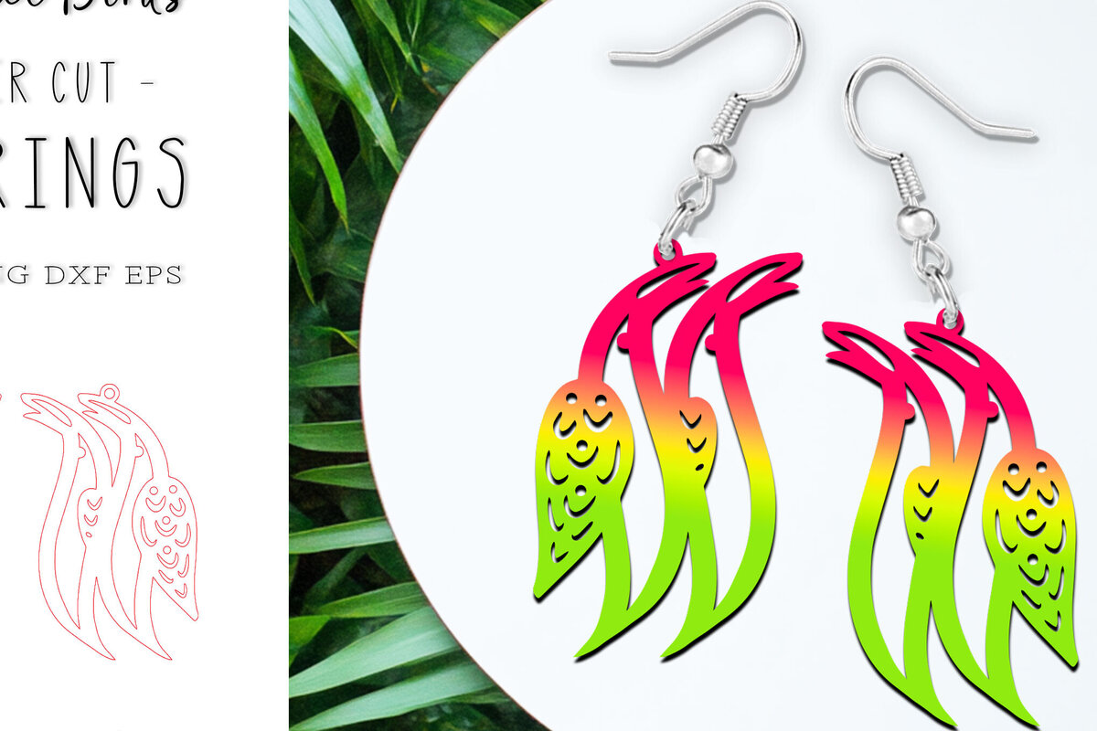 Intra απο ξύλο plywood 3mm-4mm πάχος – Tropical Birds καλοκαιρινά σκουλαρίκια με λέιζερ Δίασταση  5x5 cm INTRAFABR-121361121