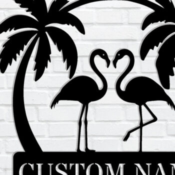 Intra απο ξύλο plywood 3mm-4mm πάχος – Μεταλλικό σημάδι Tropical Flamingo Δίασταση  20x20 cm INTRAFABR-119212741 - Image 1