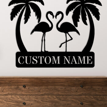 Intra απο ξύλο plywood 3mm-4mm πάχος – Μεταλλικό σημάδι Tropical Flamingo Δίασταση  20x20 cm INTRAFABR-119212741 - Image 2