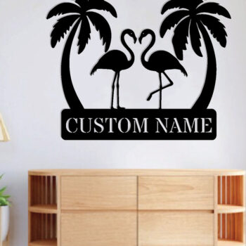 Intra απο ξύλο plywood 3mm-4mm πάχος – Μεταλλικό σημάδι Tropical Flamingo Δίασταση  20x20 cm INTRAFABR-119212741 - Image 3