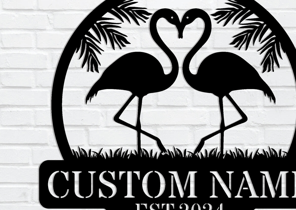 Intra απο ξύλο plywood 3mm-4mm πάχος – Μεταλλικό σημάδι Tropical Flamingo Δίασταση  20x20 cm INTRAFABR-119212806