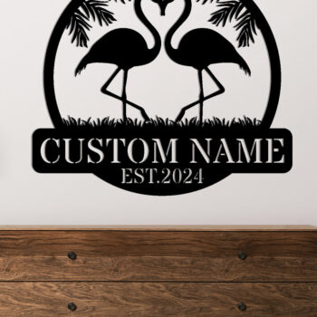 Intra απο ξύλο plywood 3mm-4mm πάχος – Μεταλλικό σημάδι Tropical Flamingo Δίασταση  20x20 cm INTRAFABR-119212806 - Image 2