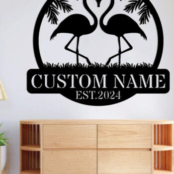 Intra απο ξύλο plywood 3mm-4mm πάχος – Μεταλλικό σημάδι Tropical Flamingo Δίασταση  20x20 cm INTRAFABR-119212806 - Image 3