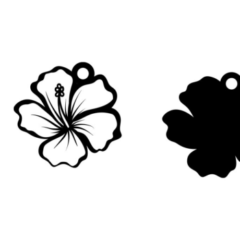 Intra απο ξύλο plywood 3mm-4mm πάχος – Σκουλαρίκι Tropical Flower, Hawaii Δίασταση  5x5 cm INTRAFABR-69227502 - Image 2