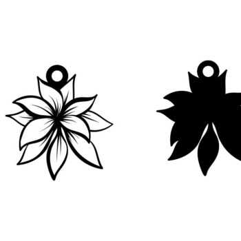 Intra απο ξύλο plywood 3mm-4mm πάχος – Σκουλαρίκι Tropical Flower, Hawaii Δίασταση  5x5 cm INTRAFABR-69227502 - Image 5