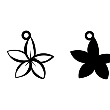 Intra απο ξύλο plywood 3mm-4mm πάχος – Σκουλαρίκι Tropical Flower, Hawaii Δίασταση  5x5 cm INTRAFABR-69227502 - Image 7