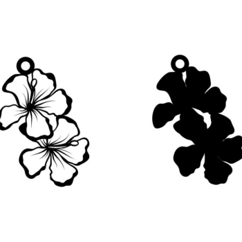 Intra απο ξύλο plywood 3mm-4mm πάχος – Σκουλαρίκι τροπικό λουλούδι, καλοκαίρι Δίασταση  5x5 cm INTRAFABR-69287868 - Image 2