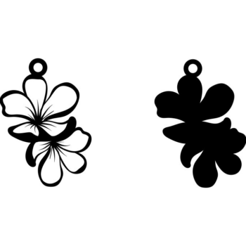 Intra απο ξύλο plywood 3mm-4mm πάχος – Σκουλαρίκι τροπικό λουλούδι, καλοκαίρι Δίασταση  5x5 cm INTRAFABR-69287868 - Image 3