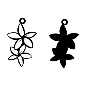 Intra απο ξύλο plywood 3mm-4mm πάχος – Σκουλαρίκι τροπικό λουλούδι, καλοκαίρι Δίασταση  5x5 cm INTRAFABR-69287868 - Image 6