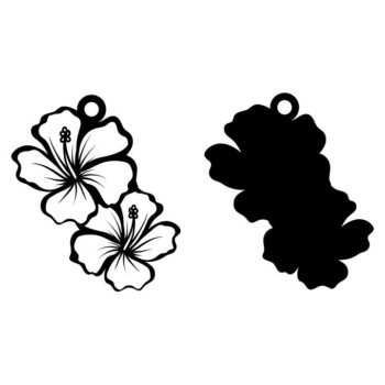 Intra απο ξύλο plywood 3mm-4mm πάχος – Σκουλαρίκι τροπικό λουλούδι, καλοκαίρι Δίασταση  5x5 cm INTRAFABR-69287868 - Image 7