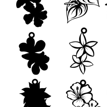 Intra απο ξύλο plywood 3mm-4mm πάχος – Σκουλαρίκι τροπικό λουλούδι, καλοκαίρι Δίασταση  5x5 cm INTRAFABR-69287868 - Image 8