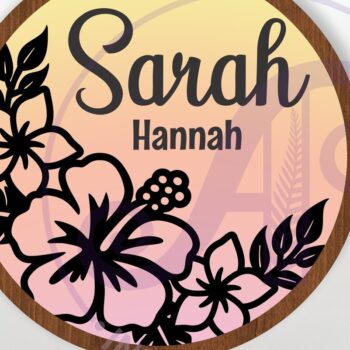 Intra απο ξύλο plywood 3mm-4mm πάχος – Τροπικά λουλούδια σε στρώσεις όνομα σημάδι Δίασταση  20x20 cm INTRAFABR-122493792 - Image 1