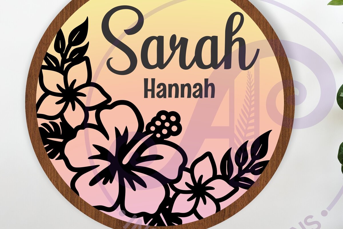 Intra απο ξύλο plywood 3mm-4mm πάχος – Τροπικά λουλούδια σε στρώσεις όνομα σημάδι Δίασταση  20x20 cm INTRAFABR-122493792