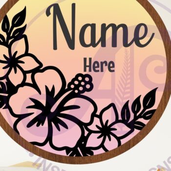 Intra απο ξύλο plywood 3mm-4mm πάχος – Τροπικά λουλούδια σε στρώσεις όνομα σημάδι Δίασταση  20x20 cm INTRAFABR-122493792 - Image 2