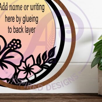 Intra απο ξύλο plywood 3mm-4mm πάχος – Τροπικά λουλούδια σε στρώσεις όνομα σημάδι Δίασταση  20x20 cm INTRAFABR-122493792 - Image 3