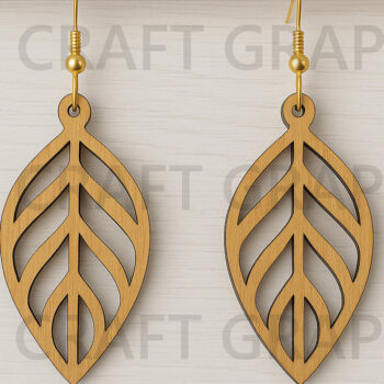 Intra απο ξύλο plywood 3mm-4mm πάχος – Tropical Leaf Drop Earrings Δίασταση  5x5 cm INTRAFABR-123755109 - Image 1