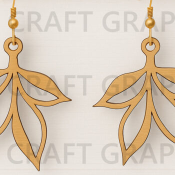 Intra απο ξύλο plywood 3mm-4mm πάχος – Σκουλαρίκια Tropical Leaf Drop Δίασταση  5x5 cm INTRAFABR-123755250 - Image 1