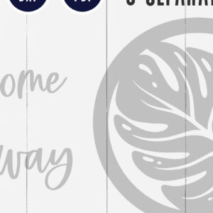 Intra απο ξύλο plywood 3mm-4mm πάχος – Tropical Leaf Laser Circle Καλωσορίσατε Δίασταση  20x20 cm INTRAFABR-13243587