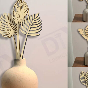 Intra απο ξύλο plywood 3mm-4mm πάχος – Σετ Τροπικά Φύλλα 12 Σχέδια Δίασταση  20x20 cm INTRAFABR-117025299 - Image 1