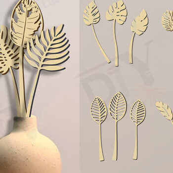 Intra απο ξύλο plywood 3mm-4mm πάχος – Σετ Τροπικά Φύλλα 12 Σχέδια Δίασταση  20x20 cm INTRAFABR-117025299 - Image 2