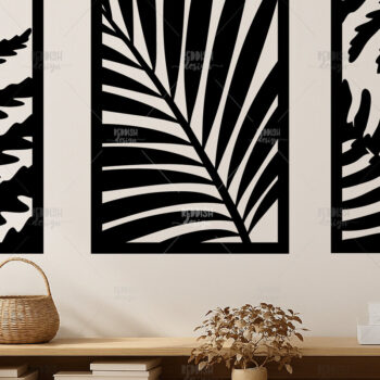 Intra απο ξύλο plywood 3mm-4mm πάχος – Σετ Tropical Leaf Art Wall Art Δίασταση  40x30 cm INTRAFABR-121722234 - Image 1
