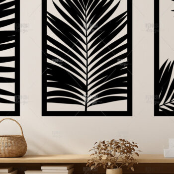 Intra απο ξύλο plywood 3mm-4mm πάχος – Σετ Tropical Leaf Art Wall Art Δίασταση  40x30 cm INTRAFABR-121722210 - Image 1