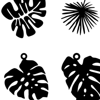 Intra απο ξύλο plywood 3mm-4mm πάχος – Σκουλαρίκι με τροπικά φύλλα, σκουλαρίκι παραλίας Δίασταση  5x5 cm INTRAFABR-66975316 - Image 10