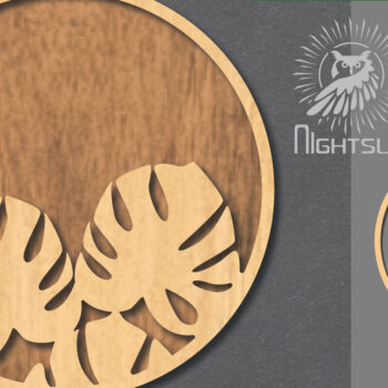 Intra απο ξύλο plywood 3mm-4mm πάχος – Σημάδι κοπής με λέιζερ τροπικών φύλλων 2 Δίασταση  20x20 cm INTRAFABR-121107254 - Image 1